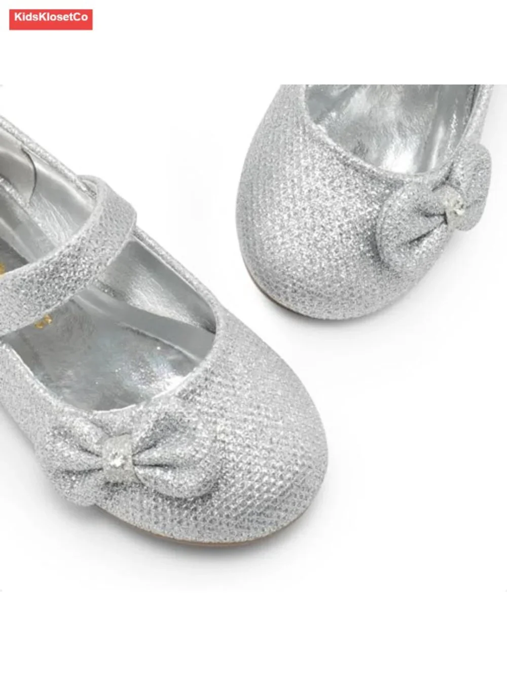 Toddler Girls Mary Jane Flats with Bow, Hook & Loop Closure, Vegan Leather or